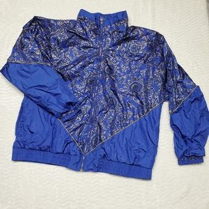 VTG CHAVER windbreaker Jacket 90's Thin Zip Up Blue Gold Track Suit Top